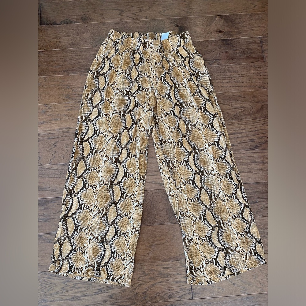 H&M snakeskin cotton pants